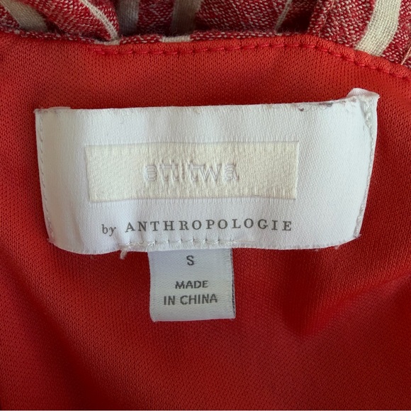 Anthropologie ETT:TWA Robin Striped Cropped Jumpsuit In Red 23674 - Picture 9 of 13